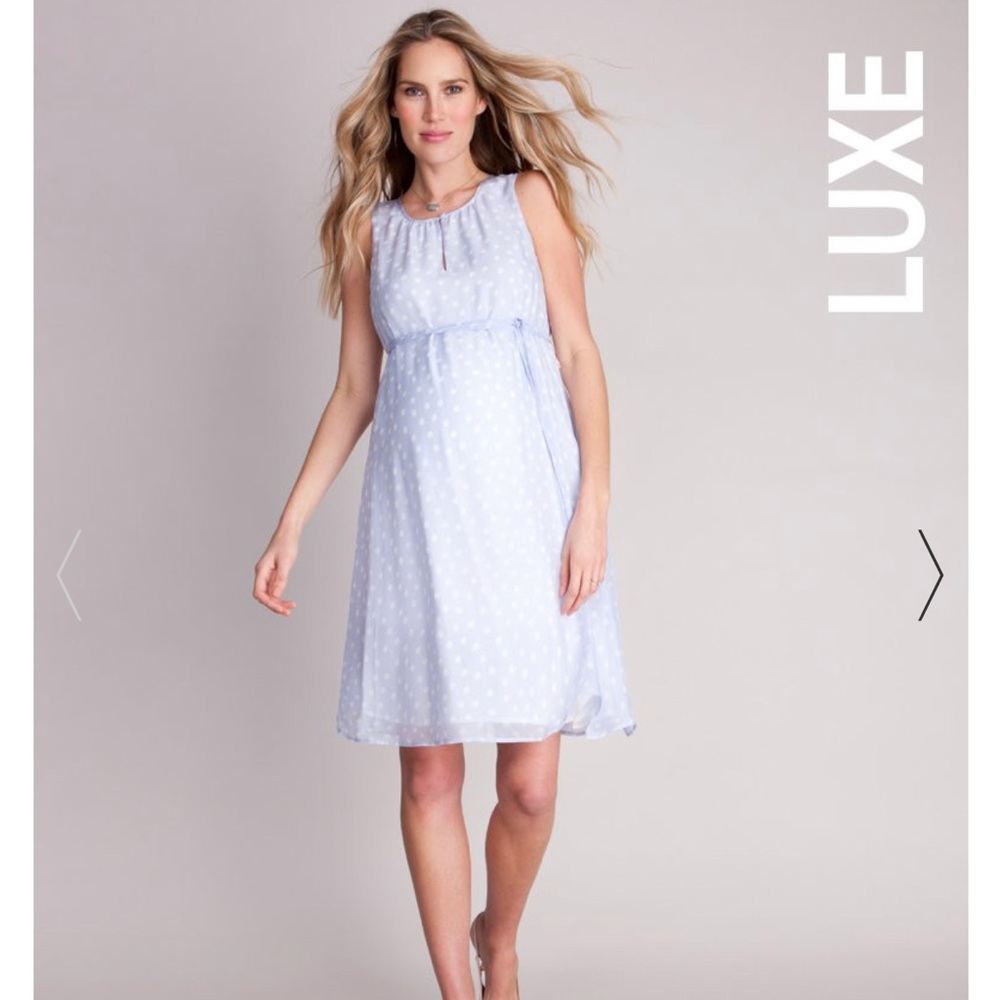 Seraphine Silk Polka Dot Maternity Dress